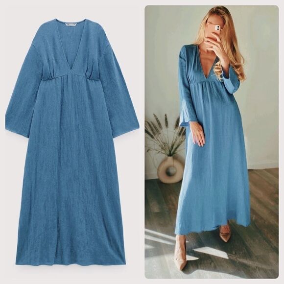 Zara Linen Blend Dress - Picture 1 of 11